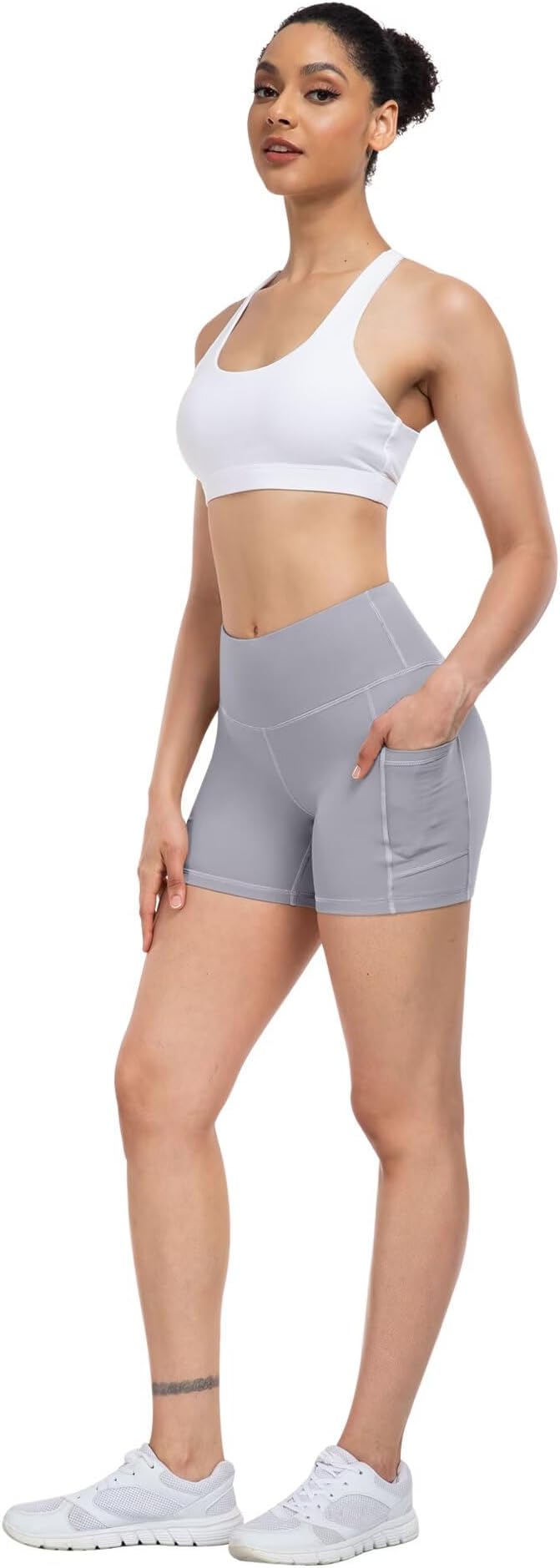 ATHVOTAR Biker Shorts Women with Pockets - 3"/5"/8" High Waisted Workout Spandex Tummy Control Gym Running Yoga Shorts