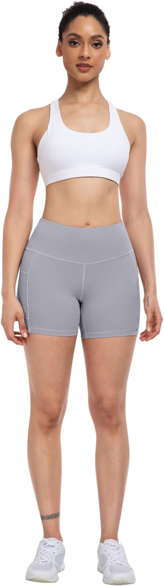 ATHVOTAR Biker Shorts Women with Pockets - 3"/5"/8" High Waisted Workout Spandex Tummy Control Gym Running Yoga Shorts