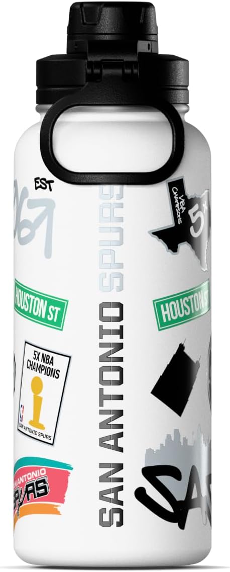 Hydrapeak x NBA Officially Licensed San Antonio Spurs 32 oz Active Water Bottle with Chug Lid Reusable Stainless Steel Double Wall Insulated Sports Gift, Celebrating The City Of San Antonio