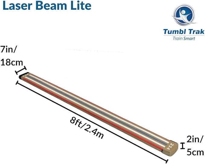 Tumbl Trak 8 Ft Laser Balance Beam with Solid Wood Core Gymnastics Low Balance Training Beam