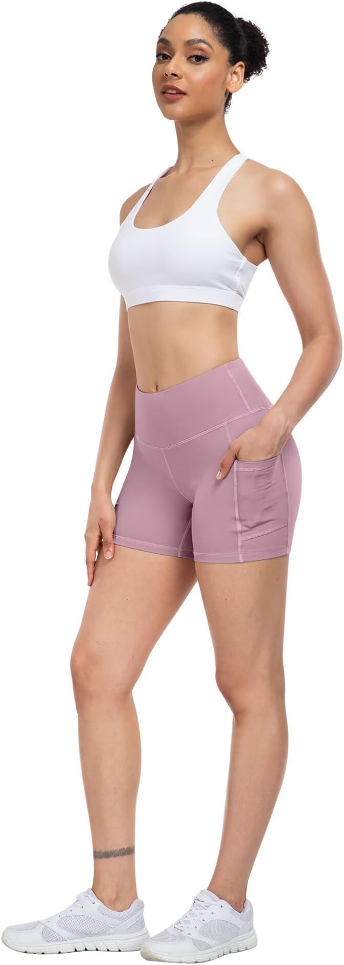 ATHVOTAR Biker Shorts Women with Pockets - 3"/5"/8" High Waisted Workout Spandex Tummy Control Gym Running Yoga Shorts