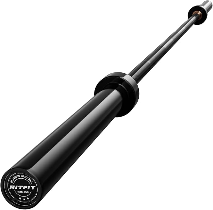 RITFIT 7FT Olympic Barbell for Strength and Weightlifting Training - 2 Inch Olympic Bar for Squat, Deadlift, Bench Press, Curl, Overhead Press - 600lbs/1000lbs/1200lbs Capacity