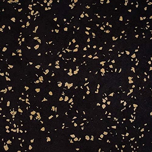 Playsafer Genaflex Lite Rubber 8mm Interlocking Tiles for Gym Flooring - Exercise Equipment, Exercise Areas - 20" X 20" (Tan/Black, 60 Tiles - 162 Sq. Ft.)
