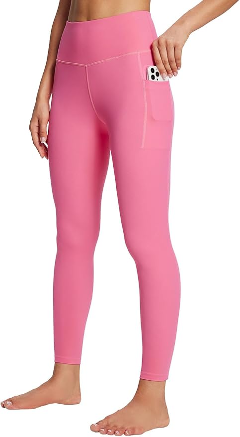 BALEAF Women's Leggings with Pockets Black Tummy Control Workout High Waisted Athletic 7/8 Ultra Soft Gym Yoga Ankle Pants