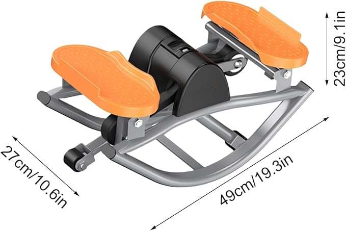 Rock Stepper Side to Side, 49x27x23cm Portable Stepper Machine with A Pull Cord, Compact Steppers for Exercise at Home, The Rock Steppers with Shock-Absorbing Pads, Silent, High Carbon Steel