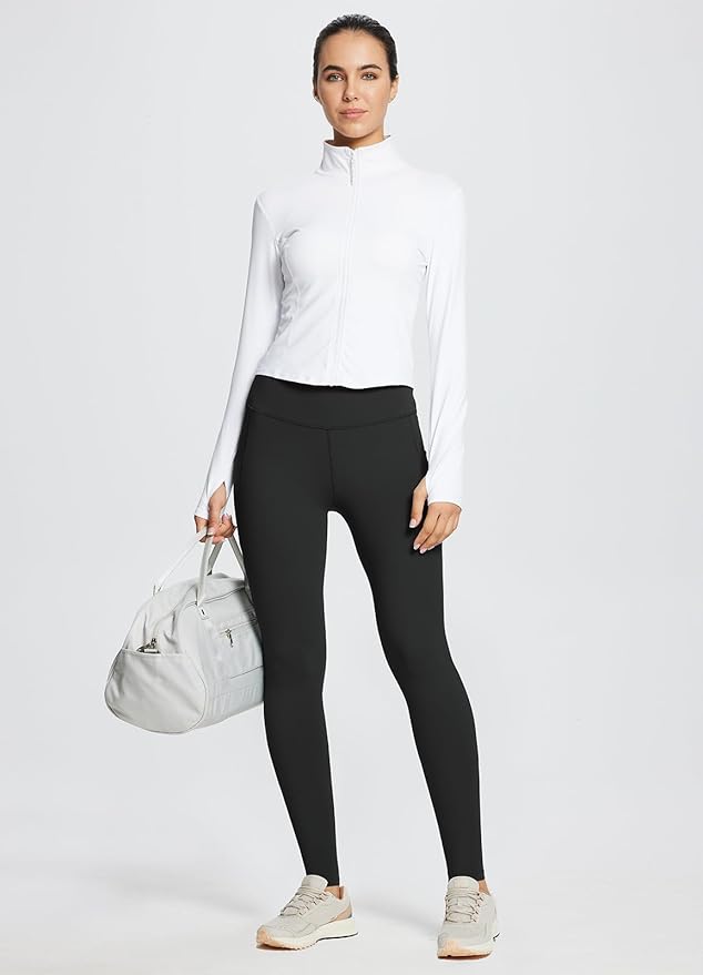 BALEAF Women's Leggings with Pockets Black Tummy Control Workout High Waisted Athletic 7/8 Ultra Soft Gym Yoga Ankle Pants