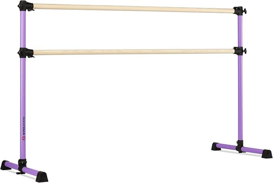 VITA Barre Portable Freestanding Double Ballet Barre, Prodigy, Wood | Adjustable Height, USA Made, Home or Gym Exercise Equipment for Kids & Adults | Dance, Fitness, Pilates