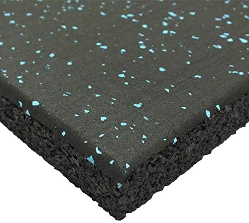 Genaflex Pro Heavy Duty Thick Rubber Gym Floor Tiles High Density Shock Absorbent Laminated Deadlift Mats - 1" Thick X 20" W X 20" L - 2.7 Sq. Ft. (Light Blue/Black, 40 Tiles - 108 Sq. Ft.)
