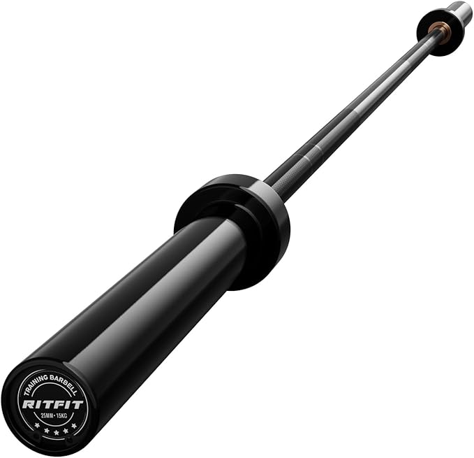 RITFIT 7FT Olympic Barbell for Strength and Weightlifting Training - 2 Inch Olympic Bar for Squat, Deadlift, Bench Press, Curl, Overhead Press - 600lbs/1000lbs/1200lbs Capacity