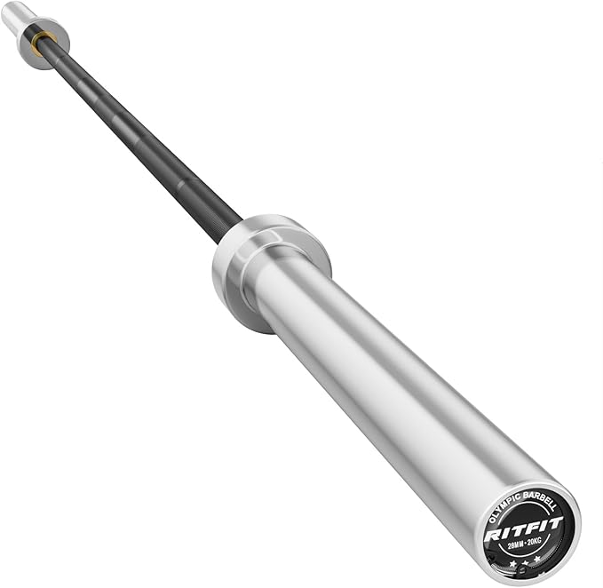 RITFIT 7FT Olympic Barbell for Strength and Weightlifting Training - 2 Inch Olympic Bar for Squat, Deadlift, Bench Press, Curl, Overhead Press - 600lbs/1000lbs/1200lbs Capacity