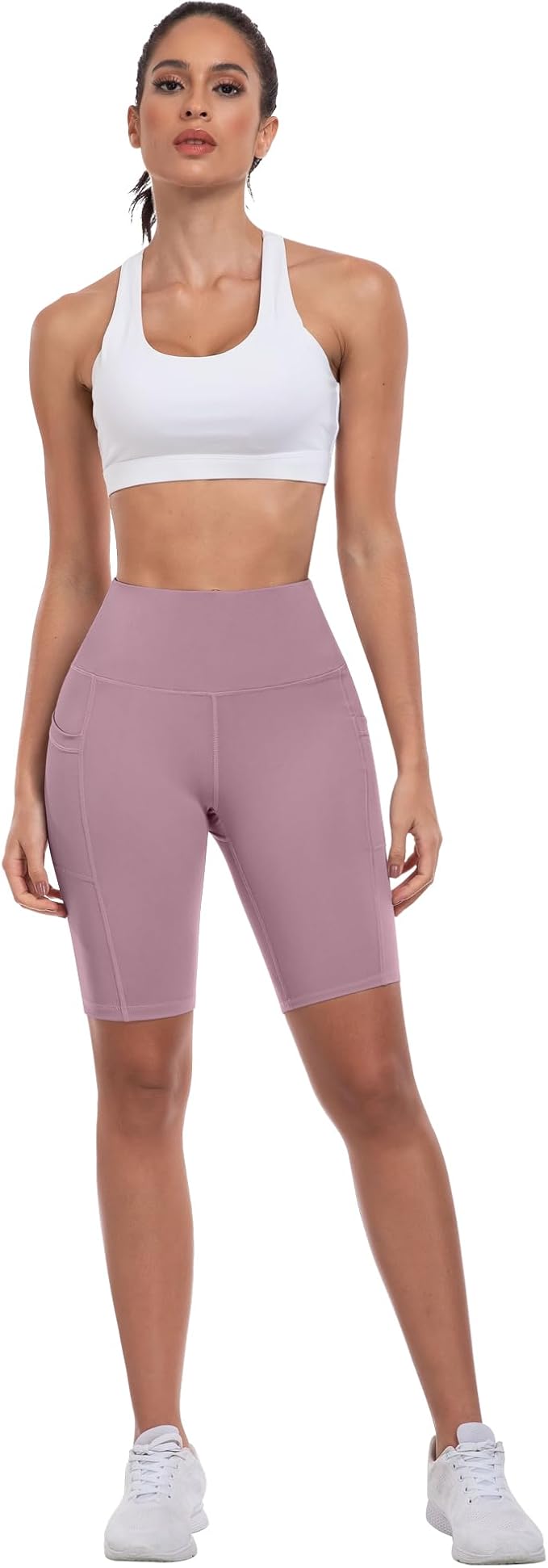 ATHVOTAR Biker Shorts Women with Pockets - 3"/5"/8" High Waisted Workout Spandex Tummy Control Gym Running Yoga Shorts
