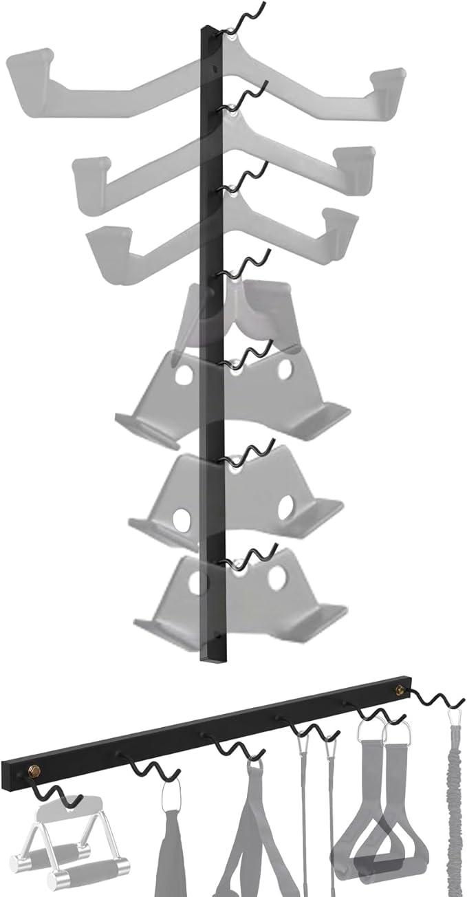 LAT Pulldown Storage,LAT Bar Organizer,LAT Pulldown Attachments.Attachment Storage Rack for Mag Grip - Home Gym Fitness Heavy Duty A-Frame Stand and Gym Wall Storage.