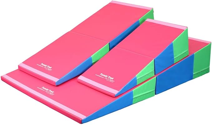 Folding Incline for Pediatric Occupational Therapy - Stimulates Balance, Core Activation, and Proprioceptive Input (Bright Pastel, 30 in x 68 in x 16 in)