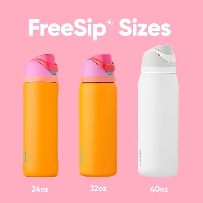 Owala FreeSip Insulated Stainless Steel Water Bottle with Straw for Sports, Travel, and School BPA-Free Sports Water Bottle, 32 oz, Tropical