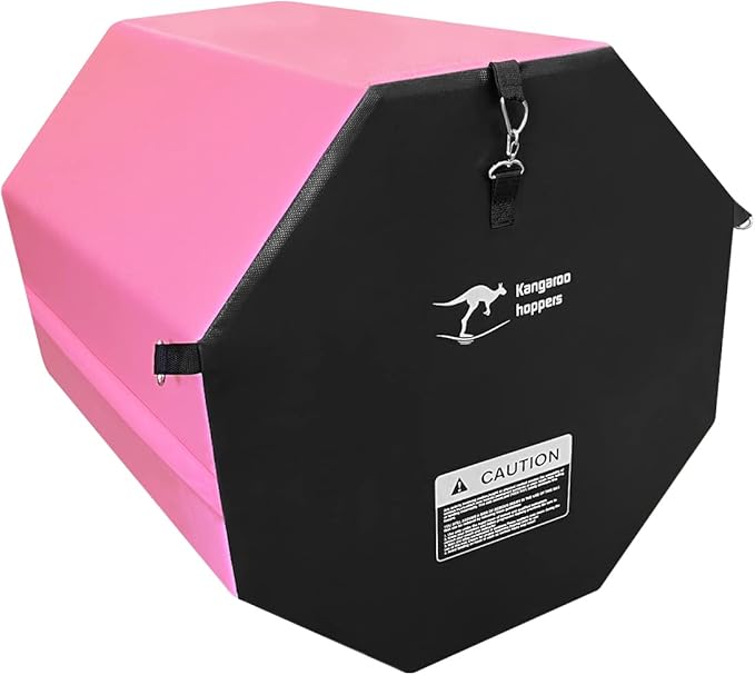 Kangaroo Hoppers Gymnastics Octagon Tumble Mat 24"x26" / 19"x23" with Carrying Handles, Somersault Backbend Tumbling Trainer for Home Gym Exercise