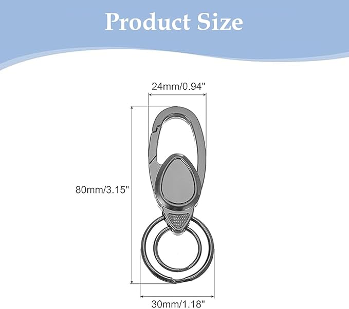2 Pack Keychain, Sturdy Key Ring,Clip Holder Organizer for Home,Car