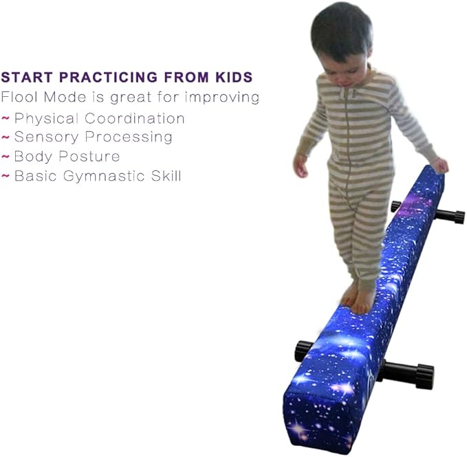 8FT Adjustable&Foldable Gymnastics Balance Beam,Home Gym Equipment,Easy Assembling and Storage,No Tool Require,for Kids Children Girls Training