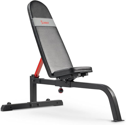 Sunny Health & Fitness Multifunctional Strength Training Home Gym – Complete Workout Equipment with Training Attachments, Optional Squat Stand, Power Rack Cage, Adjustable Incline Bench