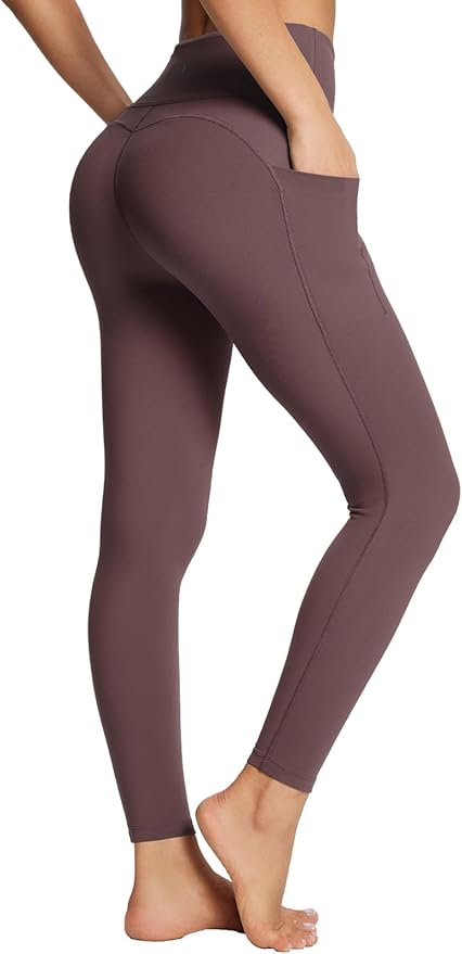 BALEAF Women's Leggings with Pockets Black Tummy Control Workout High Waisted Athletic 7/8 Ultra Soft Gym Yoga Ankle Pants