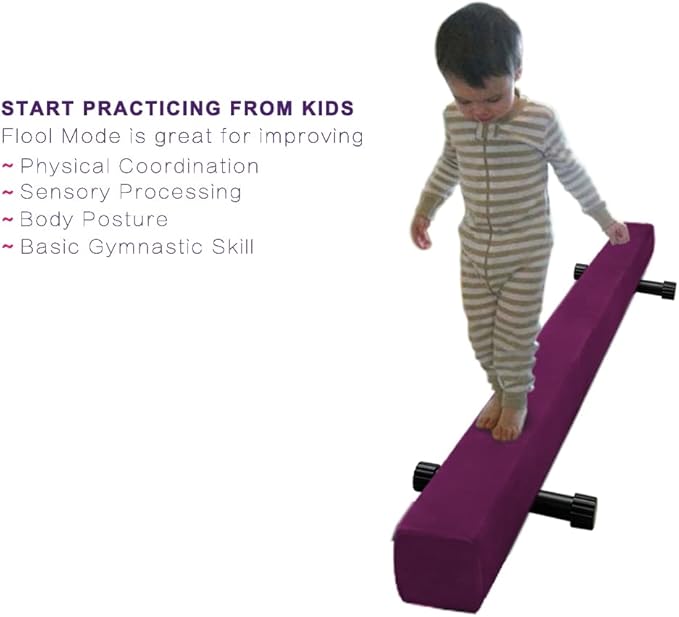 6FT Adjustable&Foldable Gymnastics Balance Beam,Home Gym Equipment,Easy Assembling and Storage,No Tool Require,for Kids Children Girls Training Ages 3-12