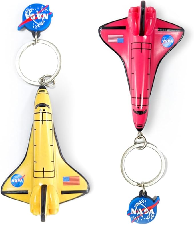 Cute Keychains for Backpacks, NASA Space Shuttle Keychain, Astronaut Airplane Key Chain, Colorful PVC Key Ring