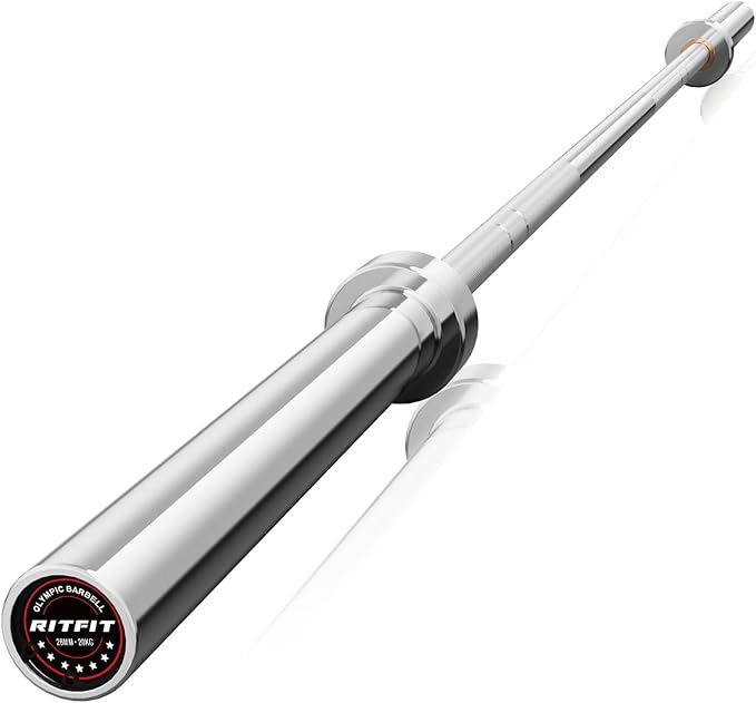 RITFIT 7FT Olympic Barbell for Strength and Weightlifting Training - 2 Inch Olympic Bar for Squat, Deadlift, Bench Press, Curl, Overhead Press - 600lbs/1000lbs/1200lbs Capacity