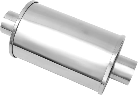 2.5'' Ultra Quiet Resonator,304 stainless steel Inlet & Outlet Universal Oval Performance Exhaust Muffler Resonators