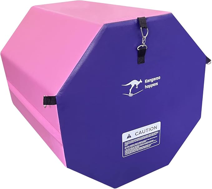 Kangaroo Hoppers Gymnastics Octagon Tumble Mat 24"x26" / 19"x23" with Carrying Handles, Somersault Backbend Tumbling Trainer for Home Gym Exercise