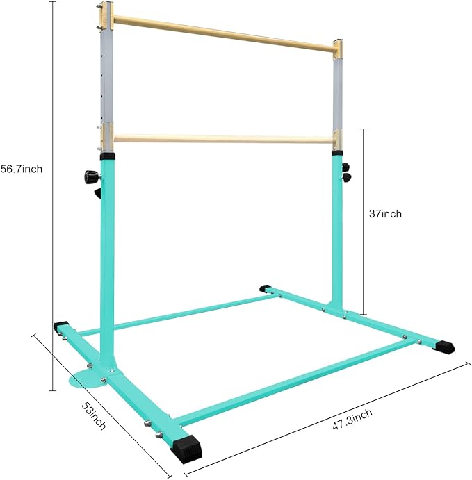 GLANT Gymnastic Kip Bar,Horizontal Bar for Kids Girls Junior,3' to 5' Adjustable Height,Home Gym Equipment,Ideal for Indoor and Home Training,1-4 Levels,300lbs Weight Capacity