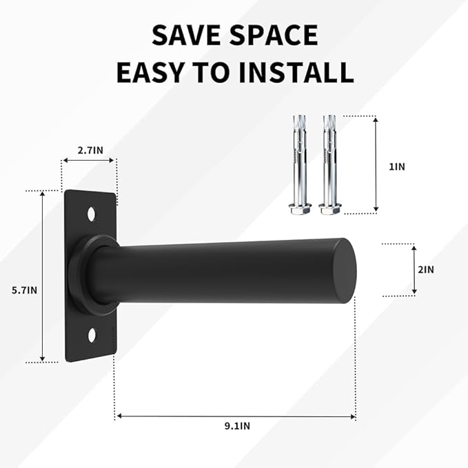 Wall Mounted Weight Plate Holder,Steel Bumper Plate Storage Rack with Screws and Thick Pad, Space Saving Holder for Home Gym,Max Weight Capacity 300 LBS