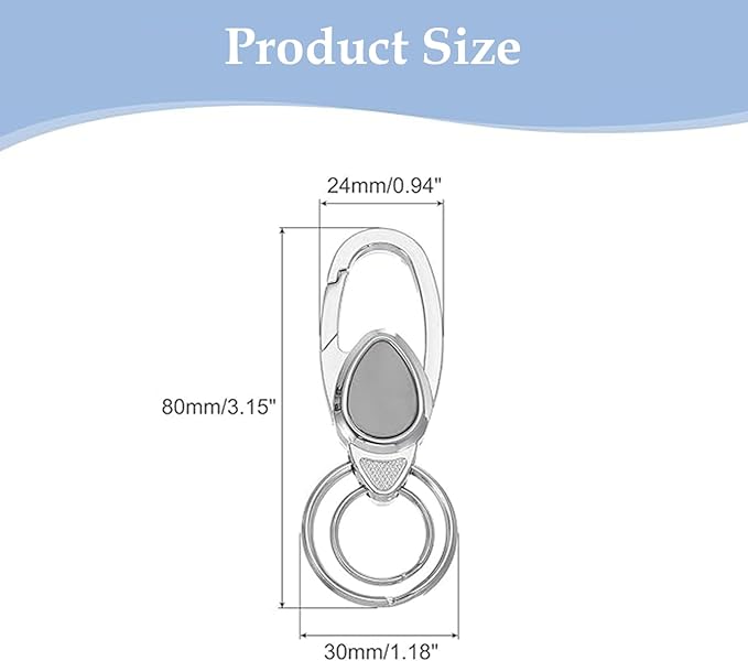 2 Pack Keychain, Sturdy Key Ring,Clip Holder Organizer for Home,Car