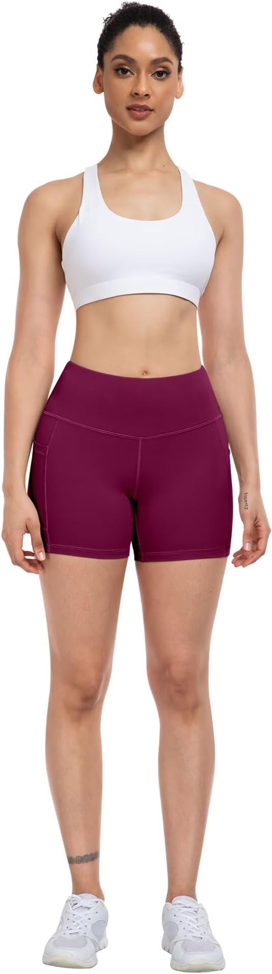 ATHVOTAR Biker Shorts Women with Pockets - 3"/5"/8" High Waisted Workout Spandex Tummy Control Gym Running Yoga Shorts
