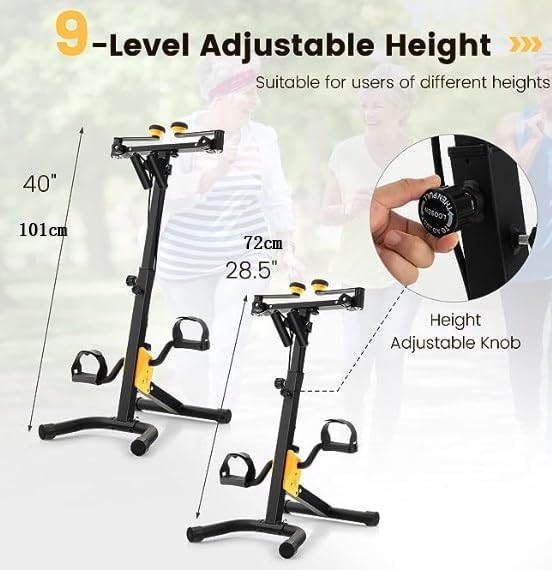 Bike Pedal Exerciser, Foldable Pedal Exerciser for Seniors, Arm Exerciser,Home Pedal Exercise Bike for Legs and Arms Workout, Healthy & Fitness Equipment,Adjustable Design