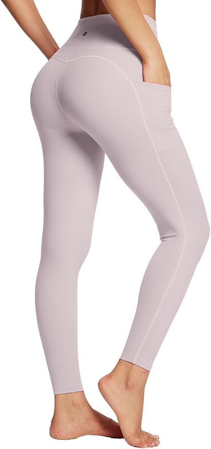 BALEAF Women's Leggings with Pockets Black Tummy Control Workout High Waisted Athletic 7/8 Ultra Soft Gym Yoga Ankle Pants