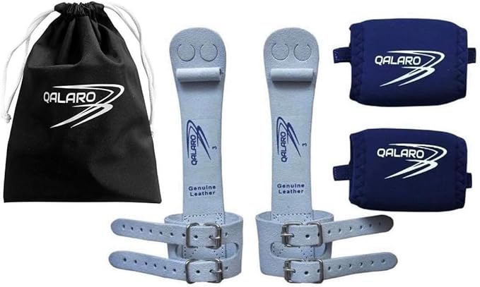 Double Buckle Leather Grips for Girls Gymnastics | Dowel Grips, 4" Wristbands, Grip Bag | Gymnastics Grips for Girls | Youth Bar Grips | Gymnastics Gloves