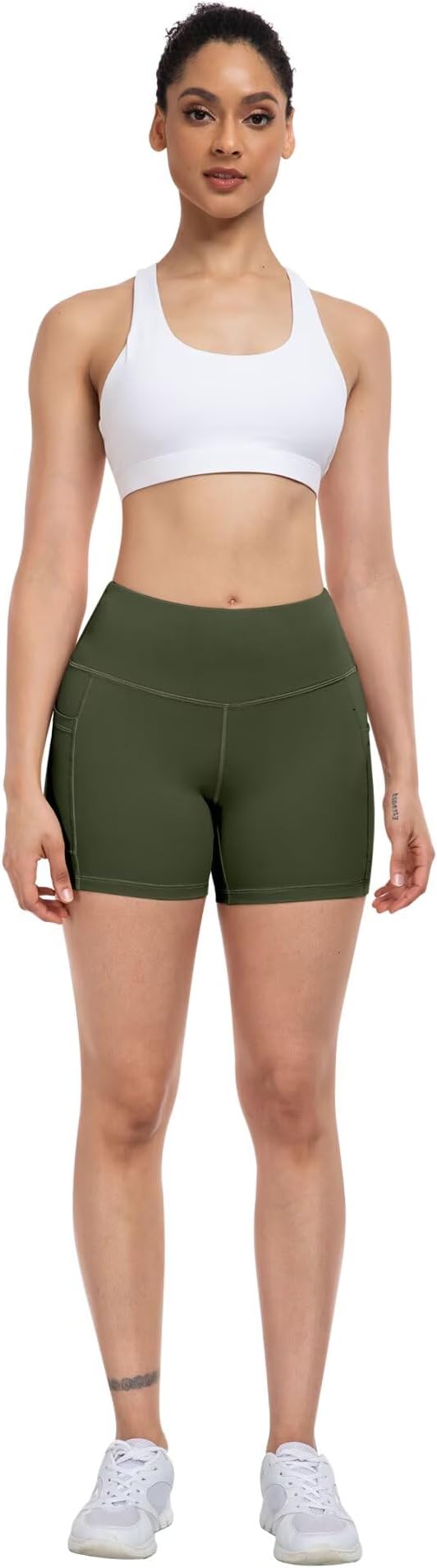 ATHVOTAR Biker Shorts Women with Pockets - 3"/5"/8" High Waisted Workout Spandex Tummy Control Gym Running Yoga Shorts