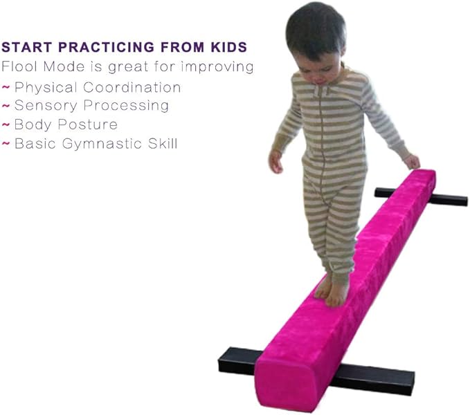 8FT Adjustable&Foldable Gymnastics Balance Beam,Home Gym Equipment,Easy Assembling and Storage,No Tool Require,for Kids Children Girls Training