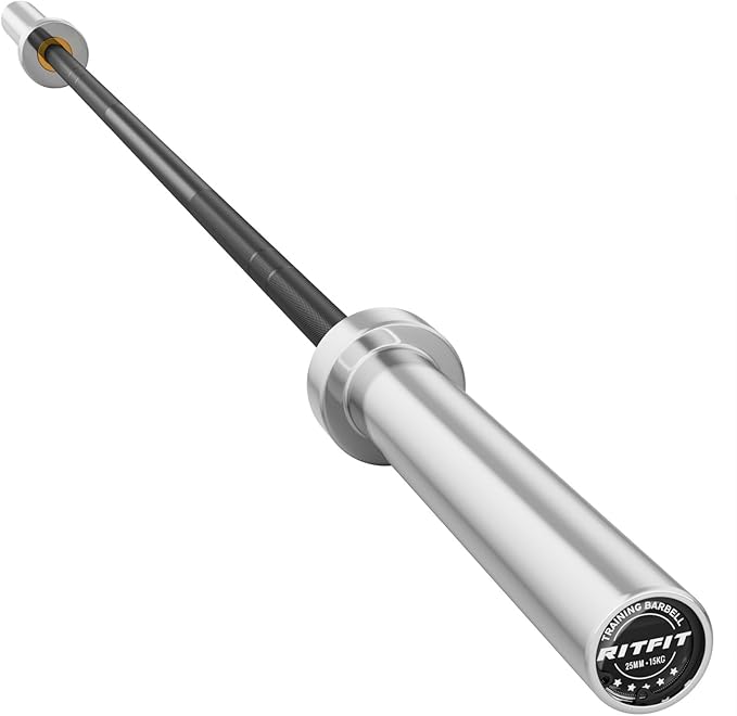 RITFIT 7FT Olympic Barbell for Strength and Weightlifting Training - 2 Inch Olympic Bar for Squat, Deadlift, Bench Press, Curl, Overhead Press - 600lbs/1000lbs/1200lbs Capacity