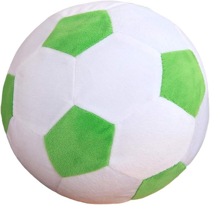 Plush Soccer Balls - Fluffy Stuffed Toy Soccer Ball Plush Pillow Soft Durable Stuff Soccerball Gift for Kids Boy Baby (Green - White,7.8inch/20cm)