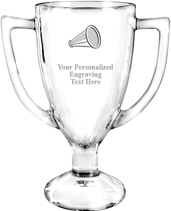 Crown Awards Glass Cup Award with Your Text, 7" Custom Engraved Personalized Glass Trophy