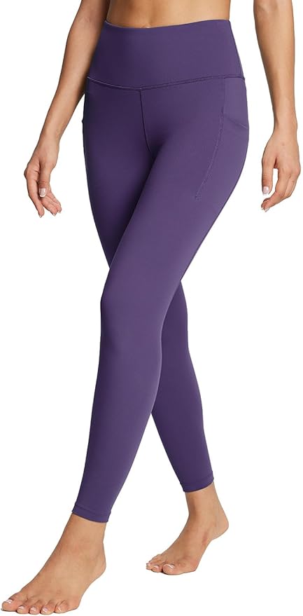 BALEAF Women's Leggings with Pockets Black Tummy Control Workout High Waisted Athletic 7/8 Ultra Soft Gym Yoga Ankle Pants
