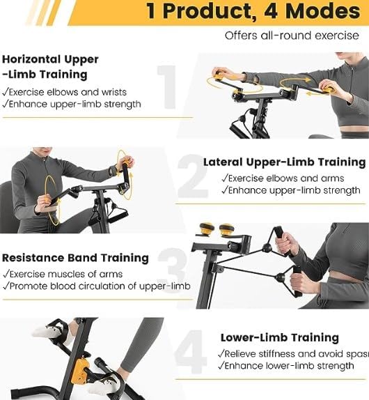 Bike Pedal Exerciser, Foldable Pedal Exerciser for Seniors, Arm Exerciser,Home Pedal Exercise Bike for Legs and Arms Workout, Healthy & Fitness Equipment,Adjustable Design