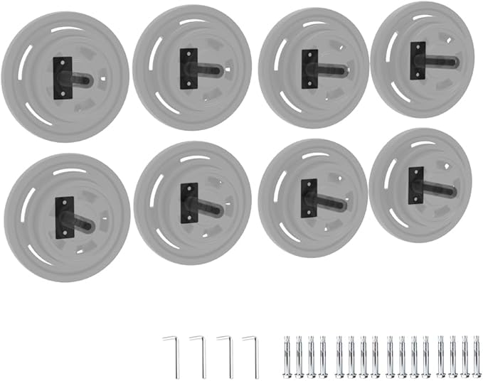 Wall Mounted Weight Plate Holder,Steel Bumper Plate Storage Rack with Screws and Thick Pad, Space Saving Holder for Home Gym,Max Weight Capacity 300 LBS