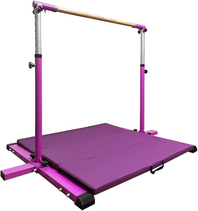 GLANT Gymnastic Kip Bar,Horizontal Bar for Kids Girls Junior,3' to 5' Adjustable Height,Home Gym Equipment,Ideal for Indoor and Home Training,1-4 Levels,300lbs Weight Capacity