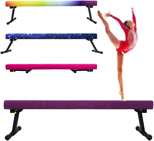 8FT Adjustable&Foldable Gymnastics Balance Beam,Home Gym Equipment,Easy Assembling and Storage,No Tool Require,for Kids Children Girls Training