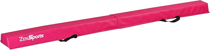 ZENY 6ft Folding Gymnastics Balance Beam Foam Floor Balance Beam Bar with Anti-Slip Base Walking Beams Home Gymnastics Equipment for Kids Adults