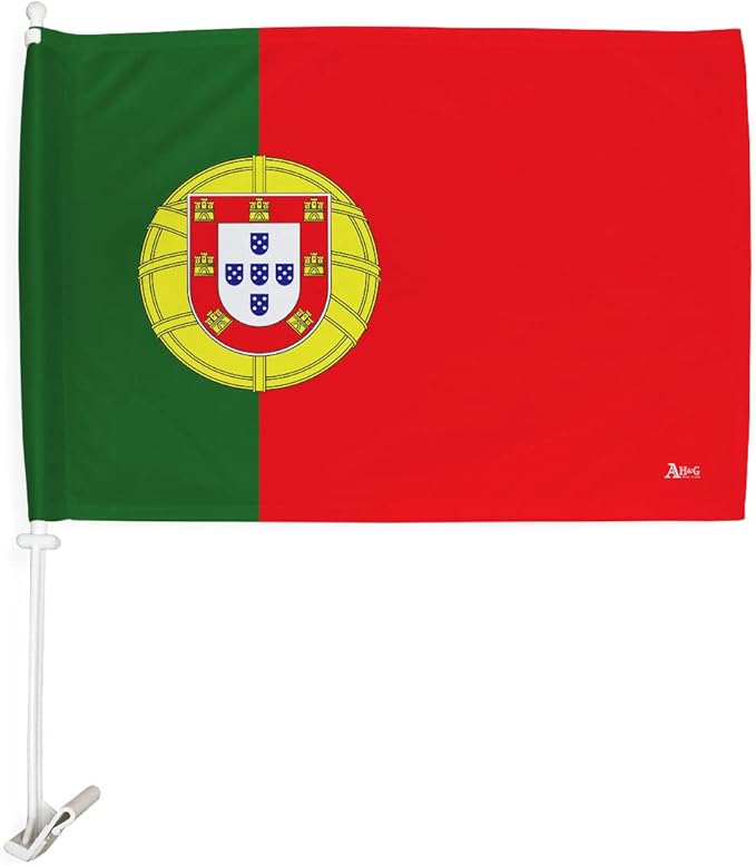 World Cup 2022 Portuguese Car Flag Bandera para Carros De Portugal Auto Decorations Small Banner for Window Clip Pole Accessories FIFA Sports Fans Outdoor Flags Game Football Soccer Gifts Made in USA