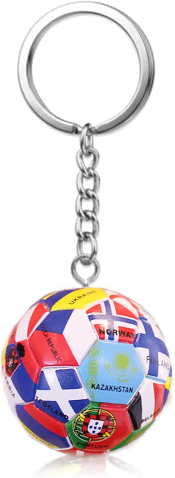 Soccer Keychain 2026 World Cup Design Soccer Ball Keychain with National Flags