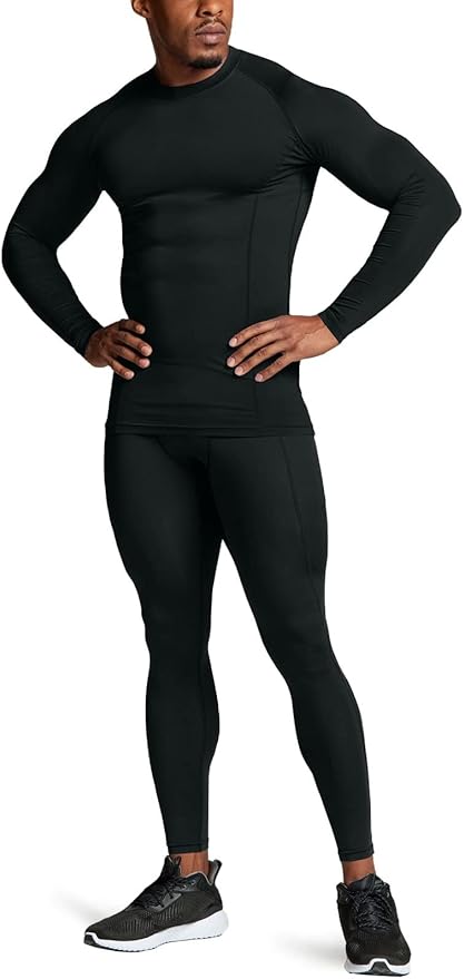 ATHLIO Men's UPF 50+ Long Sleeve Compression Shirts, Water Sports Rash Guard Base Layer, Athletic Workout Shirt