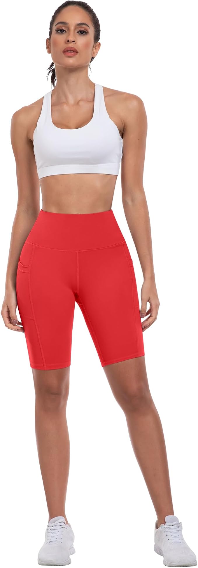 ATHVOTAR Biker Shorts Women with Pockets - 3"/5"/8" High Waisted Workout Spandex Tummy Control Gym Running Yoga Shorts